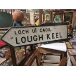 Lough Keel bi - lingual alloy finger post