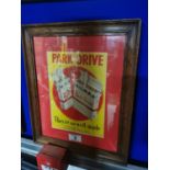 Park Drive framed showcard.