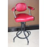 Red Leather Child's Barber swivel chair