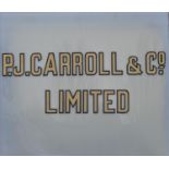 P J Carroll & Co Ltd window panel.