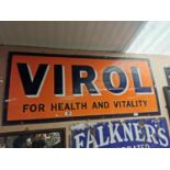 Enamel Virol for Health and Vitality sign.
