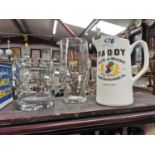 Collection of three Whiskey & Beer water jugs