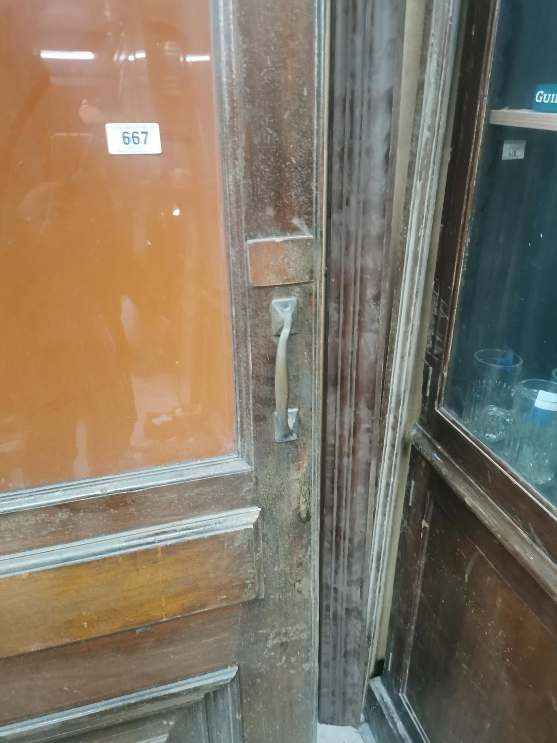 Early 20th. C. mahogany shop door - Image 3 of 3