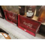 Two Coca Cola tinplate advertising drinks trays.