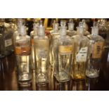 Collection of ten glass chemist bottles.
