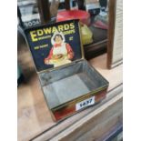 Edward's Desiccated Soup tin.