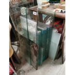 Collection of plate glass shelving.