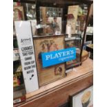 Player's Perspex cigarette vending machine front.