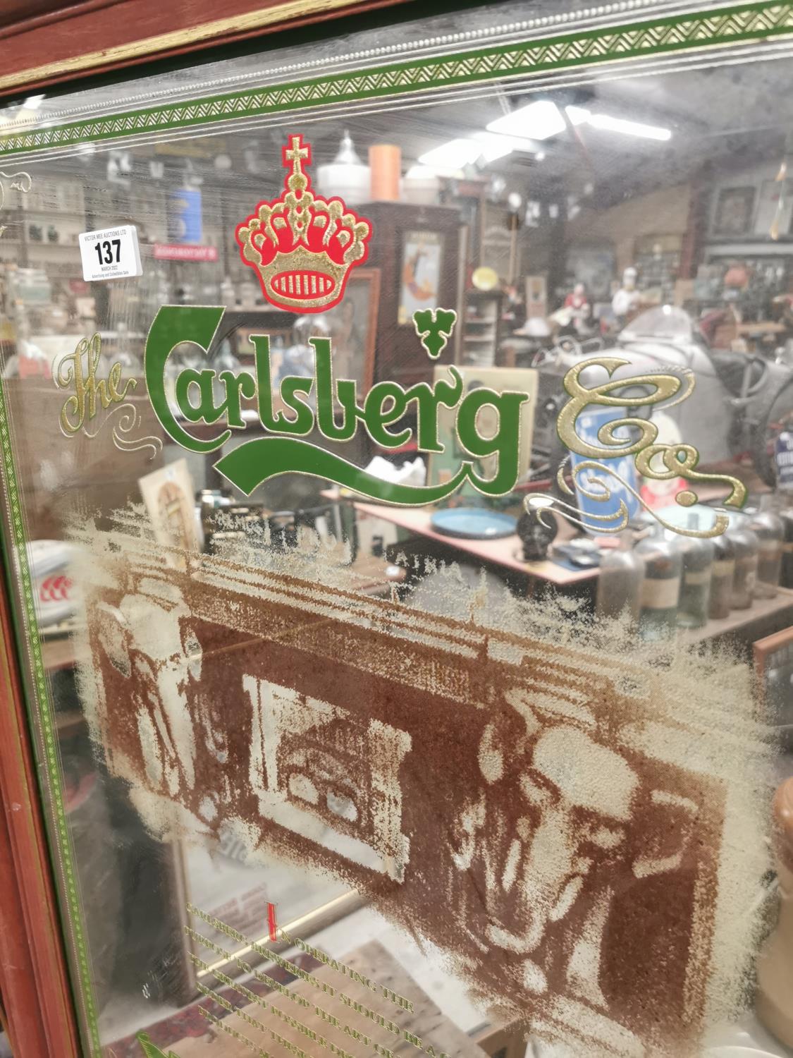 Carlsberg framed advertising mirror - Bild 2 aus 3