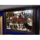 Framed Guinness Extra Stout advertising mirror