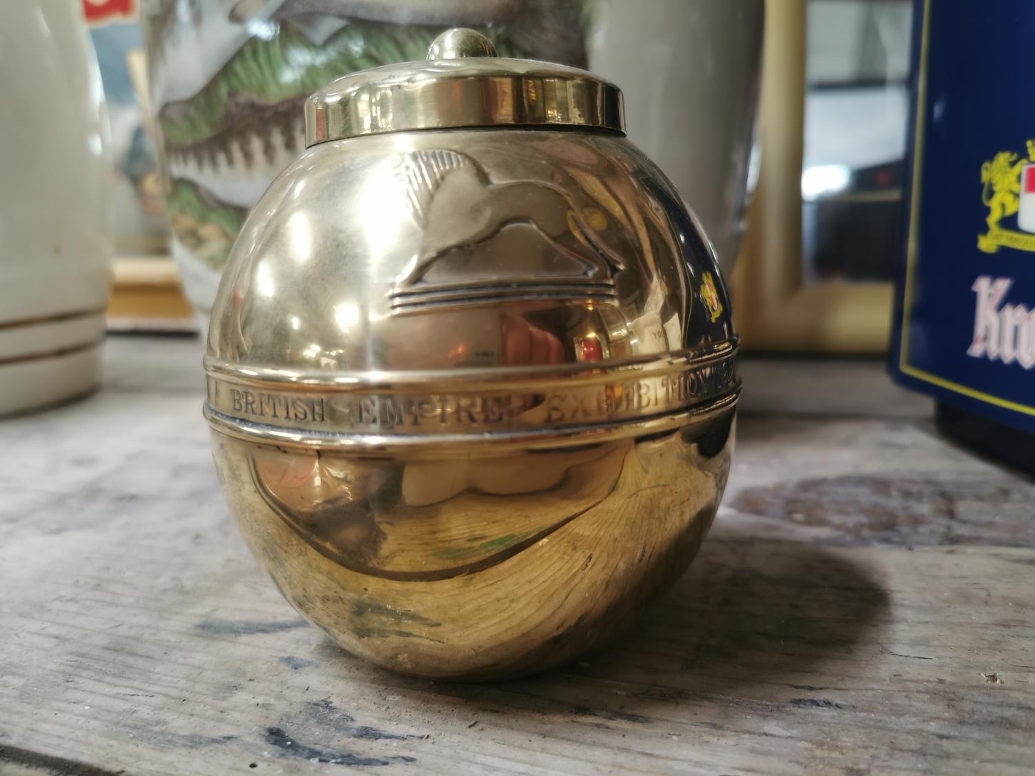 Victorian Lipton's brass tea caddy.