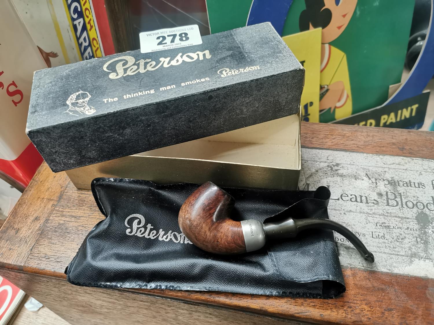 Petersons pipe in original Peterson's advertising box.