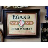 Egan's No. 8 Irish Whiskey framed advertising print