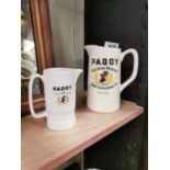 Two Paddy Cork Distillers ceramic advertising jugs