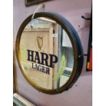 Harp Lager advertising mirror in the form of a keg