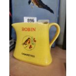 Robin Cigarettes ceramic advertising jug