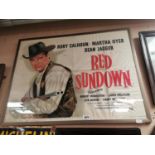 Red Sundown framed film poster