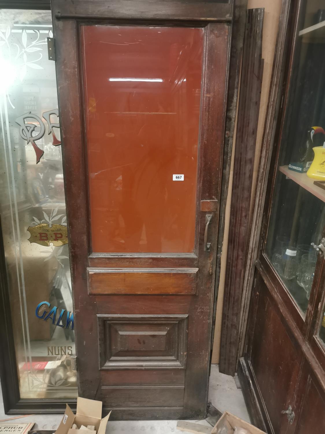 Early 20th. C. mahogany shop door