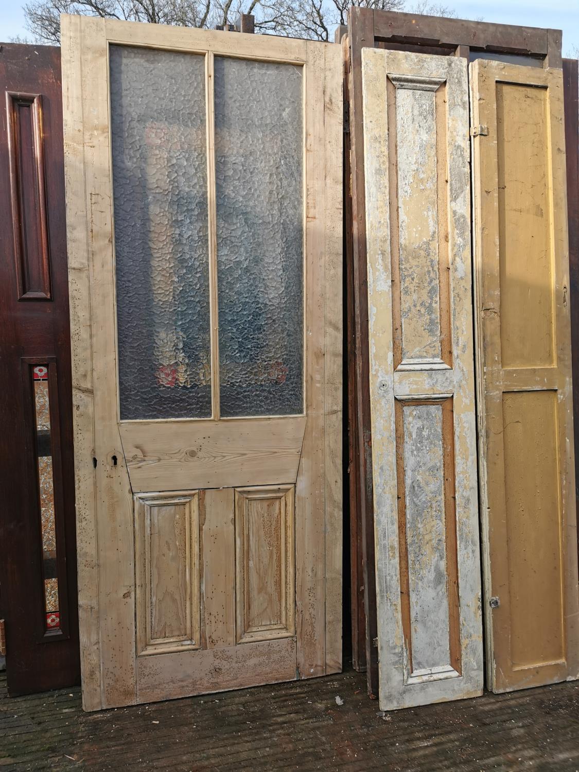 Large collection of painted pine panelled doors. - Image 3 of 8