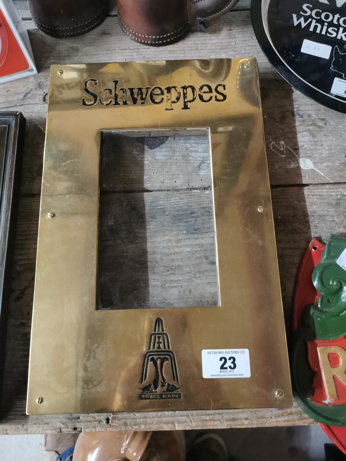 Schweppes Brass menu holder