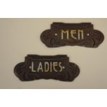 Art Deco style Ladies & Men plaques.