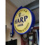 Harp Perspex double sided light up advertising wall sign