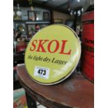 Skol Delight Dry Lager tinplate advertising sign