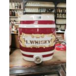Good quality early 20th C. Irish Whiskey ceramic dispenser