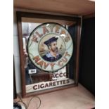 Player's Navy Cut Tobacco and Cigarettes framed advertising mirror.