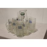 Eight Harp glasses and Harp Jug.