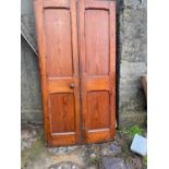 Pair of pitch pine panel doors