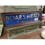 Boar's Hear Tobacco reversed painted glass framed advertisement