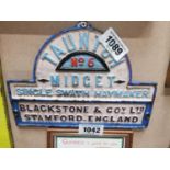 Taunton Blackstone & Co cast iron machine plate