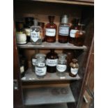 Collection of eighteen early 20th C. chemist jars.