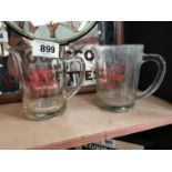 Two Will's Handy Cut Flake Cigarettes glass advertising jugs