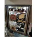 Framed Bushmills whiskey advertising mirror
