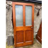 Pitch pine door with glass panels
