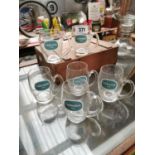 Set of six Celebrations Ale advertising glasses.