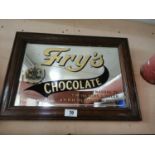 Original Fry's Chocolate framed advertising mirror