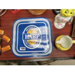 Harp tinplate advertising drinks' tray