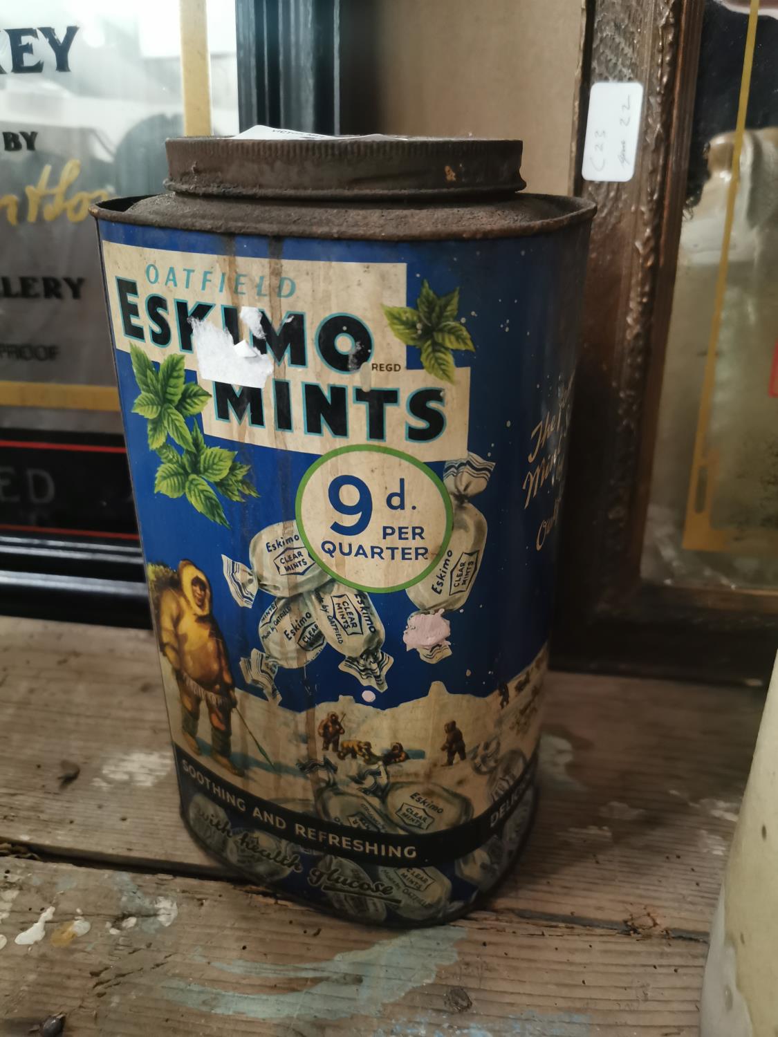 Eskimo Mints Advertising Tin