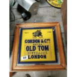 Gordon's & Co Old Tom Distillery London framed advertising mirror.