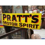 Pratt's Motor Spirit enamel advertising sign.