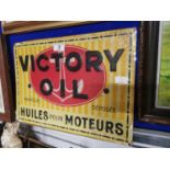 Victory Oil tin plate advertising sign