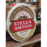 Stella Artois tin plate advertising sign.