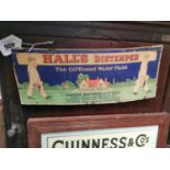 Hall's Distemper Old Bound Water Paint cardboard advertisement