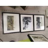 Set of six black and white Dublin prints.