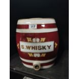 19th. C. ceramic Whiskey dispenser