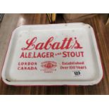 Labbatt's Lager enamel advertising tray