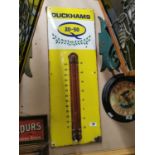 Duckham's Oil enamel advertising thermometer sign